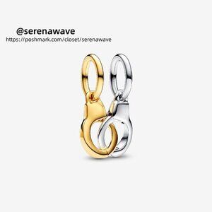 Pandora Openable & Splittable Handcuffs Dangle Charm|Two-tone